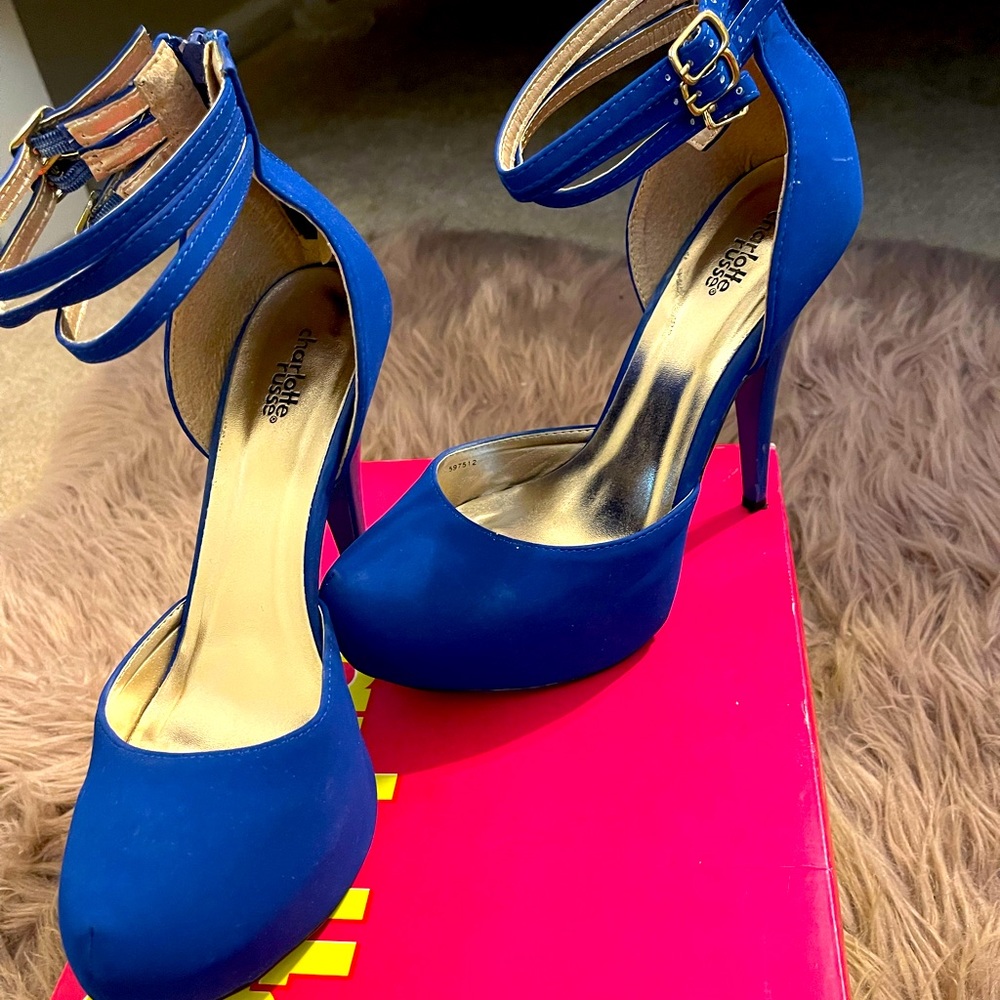 Blue Ankle Strap Heels